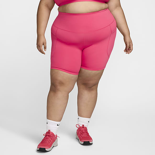 Plus size pink biker shorts shop